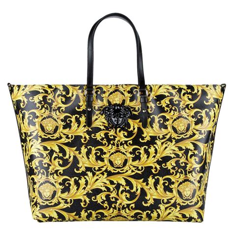 versace fashion black bag|Versace black gold handbag.